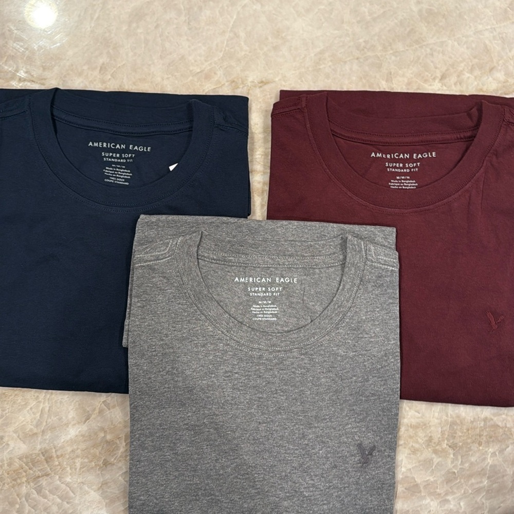 Set of three short sleeve super soft standard fit tees